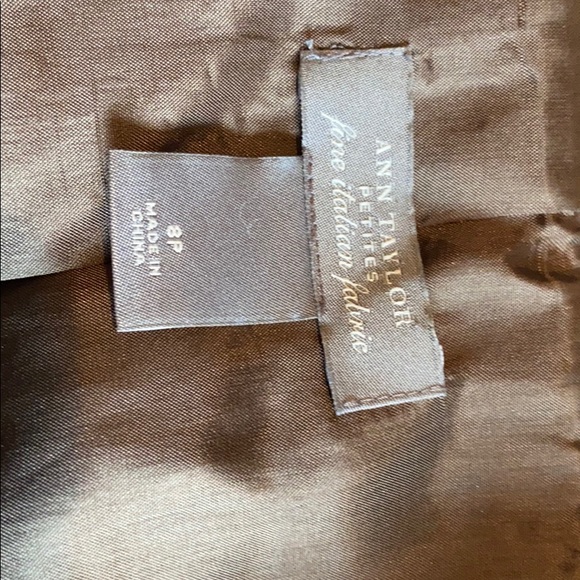 Ann Taylor brown linen blend skirt suit - Picture 9 of 11